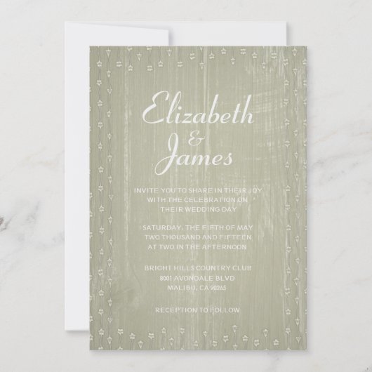 Ivory Rustic Country Barn Invitations au mariage d (Devant)