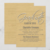 Ivory Rustic Script Invitation (Devant / Derrière)
