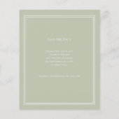 Ivory sage green budget wedding Save the Date Flyer (Achterkant)