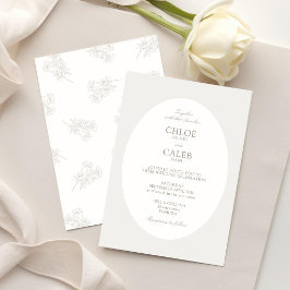 Ivory & Sand | Botanische Ovale Trouwkaart Kaart