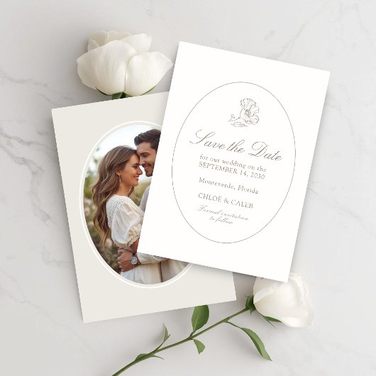 Ivory & Sand | Chic Couple Script Wedding Save The Date