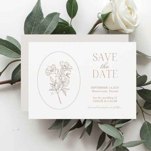 Ivory & Sand | Chic Faire-Part de Mariage Floral