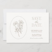 Ivory & Sand | Chic Faire-Part de Mariage Floral (Devant)