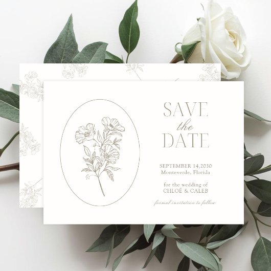 Ivory & Sand | Chic Floral Wedding Save the Date