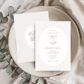 Ivory & Sand | Faire-part de mariage ovale botaniq