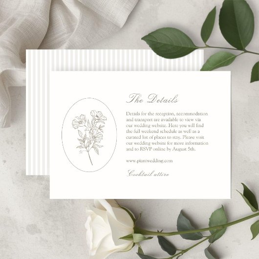 Ivory & Sand | Faire-part de mariage ovale botaniq