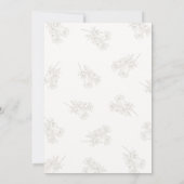 Ivory & Sand | Streep Botanische Ovale Trouwkaart Kaart (Achterkant)