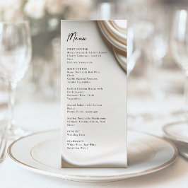 Ivory satin elegance wedding menu