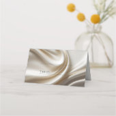 Ivory Satin wedding place card (Voorkant)