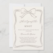 Ivory She's Tying the Knot Neutral Bridal Shower Kaart (Voorkant)