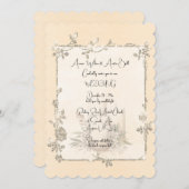Ivory Shiny Elegant Sparkly Frame Wedding Kaart (Voorkant / Achterkant)