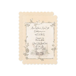 Ivory Shiny Elegant Sparkly Frame Wedding Kaart