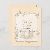 Ivory Shiny Elegant Sparkly Save the Date Briefkaart (Voorkant / Achterkant)