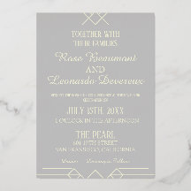 Ivory & Silver Luxe Wedding Invitation