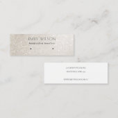 Ivory Silver Sparkle Glitter Shiny Eariny Display Mini Visitekaartje (Voorkant / Achterkant)