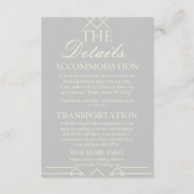 Ivory & Silver Wedding Details Enclosure Card