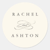 Ivory Simple Elegant Wedding Ronde Sticker (Voorkant)