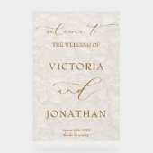 Ivory Simple Wedding Welkom Acryl Bord (Voorkant)