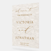 Ivory Simple Wedding Welkom Acryl Bord (Hoek)