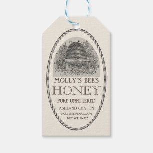 Ivory Skep Honey Label met fancy grens Cadeaulabel