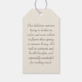 Ivory Skep Honey Label met faux kraft border Cadeaulabel (Achterkant)