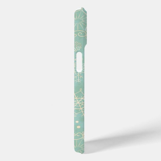 Ivory Snowflakes op Mint Kerstmis Case-Mate iPhone Case (Achterkant / Rechts)