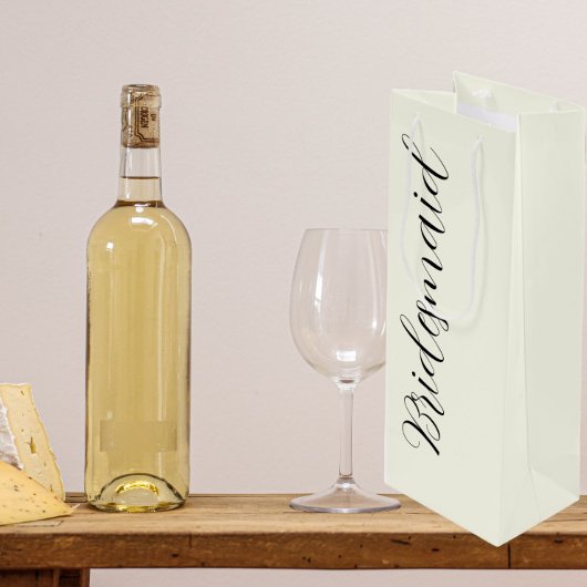 Ivory Stylized Script Wedding Bridesmaid Wijn Cadeautas