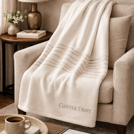 Ivory Taupe Drift Fleece Blanket Deken