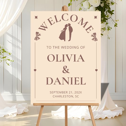 Ivory & Taupe Minimalist Entry Sign Acryl Bord