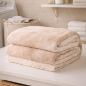 Ivory Taupe Mist Sherpa Deken