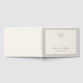 Ivory taupe Monogram Birthday Gastenboek (Volledig)