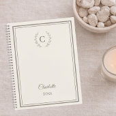 Ivory taupe Monogram Personalized Quiet Luxury Notitieboek