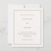 Ivory taupe simple luxury wedding invitation (Voorkant)