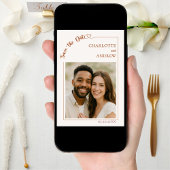 Ivory terracotta photo wedding Save the Date