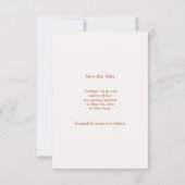 Ivory terracotta photo wedding Save the Date (Dos)