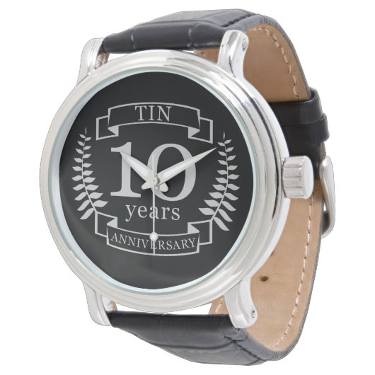 Ivory Traditional bruiloft 10 jaar Horloge (Gekanteld)