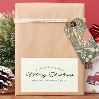 Ivory Very Joyeux Noël Nom de famille Étiquette ca