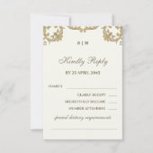 Ivory Victorian Christian Wedding RSVP Card (Devant)