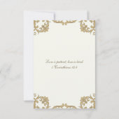 Ivory Victorian Christian Wedding RSVP Card (Dos)