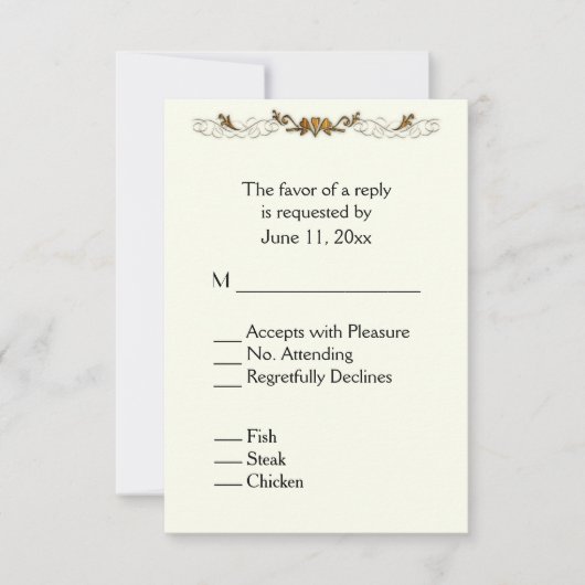 Ivory Vine RSVP met Menu (Voorkant)