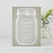 Ivory Vintage Mason Jar Mariage Invitations (Debout devant)