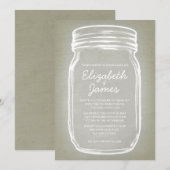 Ivory Vintage Mason Jar Mariage Invitations (Devant / Derrière)