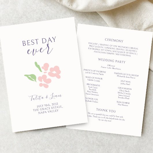 Ivory | Watercolor Bloemen Bruiloft Programma