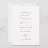 Ivory | Waterverf Bloemenscript Bruiloft Kaart (Voorkant)