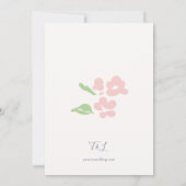 Ivory | Waterverf Bloemenscript Bruiloft Kaart (Achterkant)