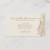 Ivory Waterverf Bride Dress Wedding Planner Visitekaartje (Achterkant)