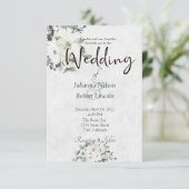 Ivory waterverf floral bruiloft kaart (Staand voorkant)