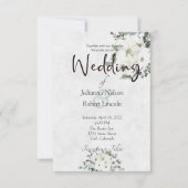 Ivory waterverf floral bruiloft kaart (Voorkant)