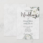 Ivory waterverf floral bruiloft kaart (Voorkant / Achterkant)