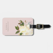 Ivory Waterverf Florals op Blush Bagagelabel (Voorkant horizontaal)